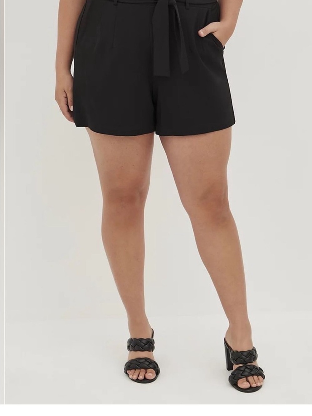 torrid Black High-Waist Tie-Front Shorts